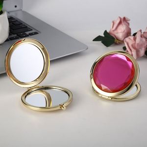 Double Shinny Portable Round Folded Cosmetic <b>Crystal</b> <b>Mirrors</b> Pocket <b>Mirror</b> Making up for Personalized Gift - Product Image 3
