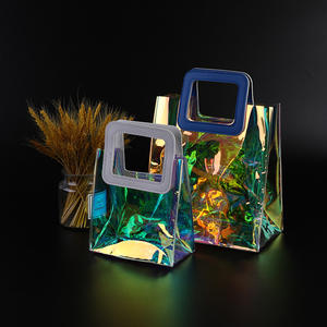 Wholesale Transparent PVC Shopping <b>Bag</b> Waterproof Plastic Tote <b>Bag</b> for Gift Packaging - Product Image 4