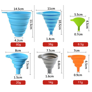 Socan Muitos tamanhos diferentes BPA Free Food Grade Cozinha Gadgets Ferramenta Utensílio Silicone Dobrável Funil Dobrável - Product Image 3