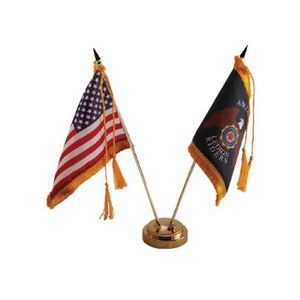 ธงตั้งโต๊ะแบบสองด้านพิมพ์ลายคุณภาพสูงสไตล์อเมริกัน พร้อมพู่ห้อยและฐานโลหะสำหรับตกแต่งสำนักงาน ขายส่ง - Product Image 2