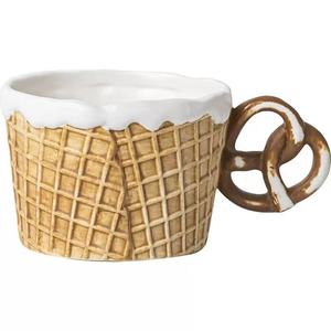 M mignon gaufre Biscuit <span class=keywords><strong>série</strong></span> forme <span class=keywords><strong>tasse</strong></span> tasses à café avec poignée petit déjeuner <span class=keywords><strong>tasse</strong></span> d'avoine <span class=keywords><strong>tasse</strong></span> à thé assiette à Dessert cadeau pour amis filles - Product Image 5