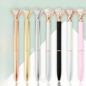 Stylo bille en métal style couronne personnalisé avec grand diamant en cristal, vente en gros d'usine, logo personnalisé - Product Image 3