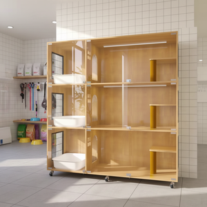 Casa y Jaula de Madera de Lujo para Varios Gatos, Perfecta como Condominio, Villa, Catio, Caseta para Mascotas y Solución de Recinto para Animales - Product Image 5