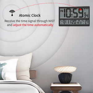 Youton Chữ số lớn Jumbo hiển thị nguyên tử tự thiết lập tự điều chỉnh DCF wwvb Đồng hồ treo tường kỹ thuật số điện tử màn hình <span class=keywords><strong>LCD</strong></span> năm mới - Product Image 6