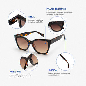 Occhiali da sole donna Omelle lusso viola acetato quadrato grigio Logo personalizzabile UV400 polarizzato giallo o rosso telaio - Product Image 4