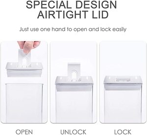 Juego de 7 botes de almacenamiento hermético para aperitivos y cereales, conjunto transparente para la cocina - Product Image 2