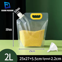 750ml 1L 2L 3L prix de gros étanche extérieur Transparent stock disponible pochette d'emballage en plastique personnalisé jus sacs debout