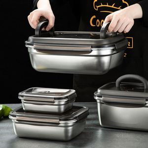 304 Stainless Steel Thickened Sealed <b>Large</b> Capacity Freezing Portable Lunch Preservation Refrigerator Storage <b>Box</b> - Product Image 2