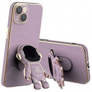 เคสโทรศัพท์มือถือนักบินอวกาศ3D น่ารักน่ารักสุดหรูสำหรับ iPhone 11 12 13 14 15 PRO MAX ชุบทองด้านข้างพร้อมที่จับ - Product Image 2