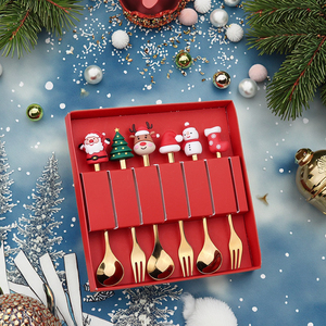 4Pcs Mini Thép Không Gỉ Trà Cà Phê Muỗng Đặt Món Quà Giáng Sinh Trang Trí Thực Phẩm An Toàn Kim Loại Thủy Tinh Cho Các Sự Kiện Bên Bao Gồm - Product Image 6