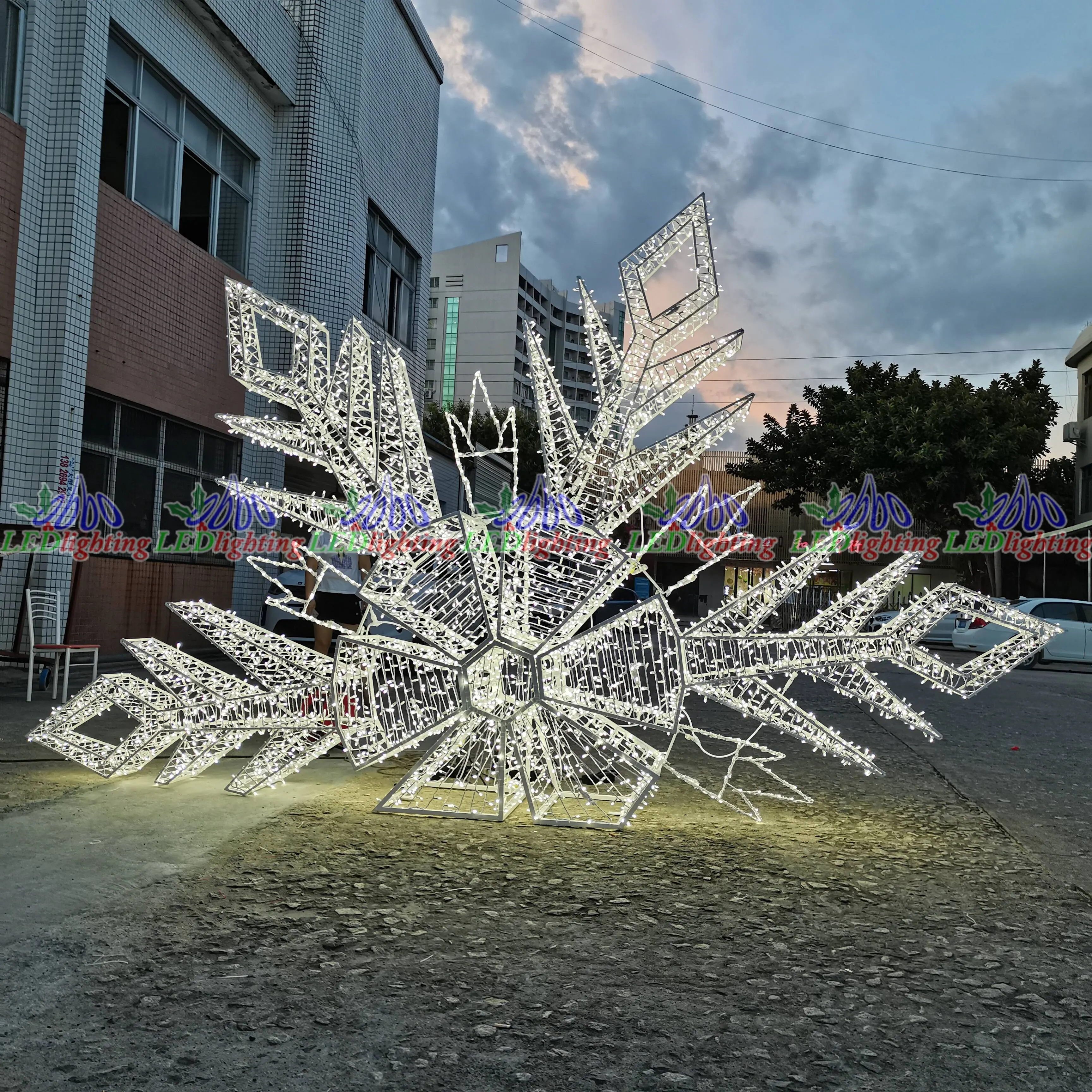 Large 3D Led Dmx Home Rope Depot Motifs Street Lights Sculpture Snowflake Motif Light