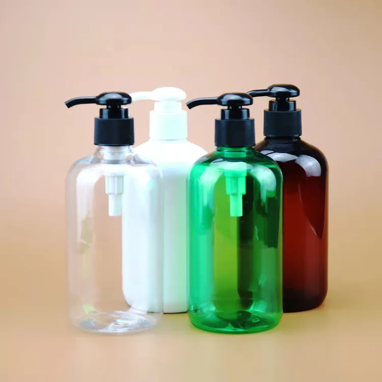 2022 atacado barato âmbar verde shampoo cosmético, pulverizador pet garrafa de 250ml 350ml garrafa de plástico com bomba de loção