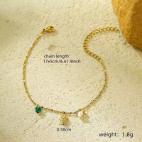 Collier et Bracelet Personnalisés en Acier Inoxydable Plaqué Or avec Perles et Pierres Précieuses, Design Élégant, Vente en Gros, Bijoux pour Femme, Accessoire Cadeau
