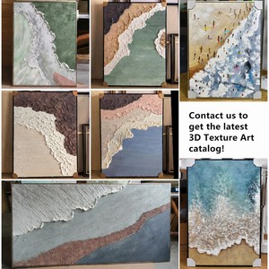 Décoration de salon, toile faite à la main, plâtre beige, vagues de <span class=keywords><strong>mer</strong></span>, art texturé 3D, <span class=keywords><strong>peinture</strong></span> murale Wabi Sabi pour projets hôteliers - Product Image 5