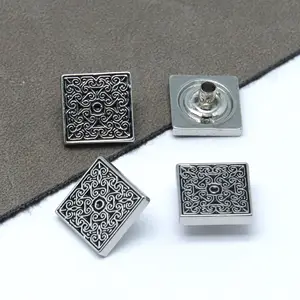 Saco de metal acessórios fabricante 15mm botão de metal, fazendo botões de pressão personalizados padrão para vestuário