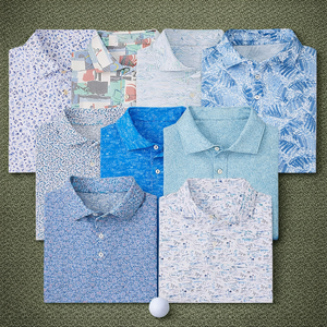Polo de Golf de Lujo para Hombre, de Alta Calidad, de Secado Rápido, Ajustado, con Estampado Playero, de Poliéster, Personalizable con Logotipo - Product Image 1