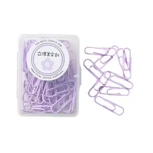 28mm 50pcs Lidemei Office School Produkte Macaron Bunter Clip Einfache kreative Boxed Metal Bindung Große und kleine Büroklammer