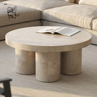 BLVE Modern Home Designs Tables basses en marbre vert Salon Table basse à base de boule en pierre naturelle