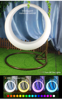Balançoire en plastique pour enfants et adultes, couleur RVB solaire, pour jardin, patio, plage, croissant de lune, mobilier d'extérieur