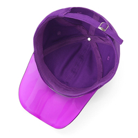 Gorra de béisbol transparente con visera de PVC, gorra de béisbol transparente con visera de PVC, 6 paneles en blanco