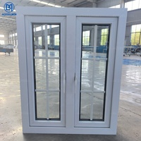 Ventana Abatible de PVC con Doble Vidrio y Diseño de Rejilla, Aislamiento Acústico y Térmico Personalizado para Sala de Estar de Apartamento Moderno