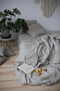 Wholesale Luxurious 3-<b>Pc</b> Linen Duvet <b>Set</b> Queen King Sizes Including 2 Pillowcases Pure European Linen for Hotels - Product Image 5