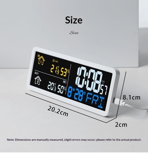 Huayang Multifunction Weather <strong>Clock</strong> 204 LCD Display Indoor Outdoor Temperature Humidity with Remote Wireless Sensor Triple Alarm - Product Image 6