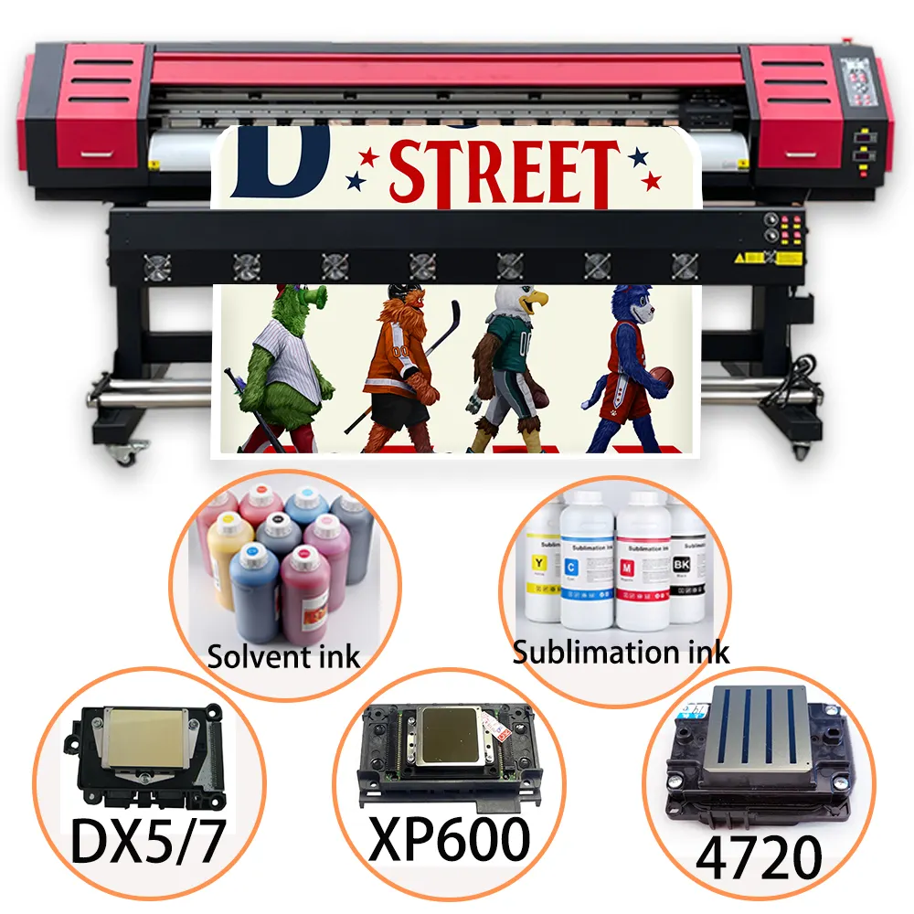 tiffan Press T Shirt Prix Impression Impressora De Fotos 1.6m Inkjet Multi Color Eco Solvente Printer poster printing machine