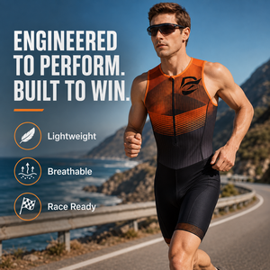 Unisex Maßgefertigter OEM Aero Ärmelloser Triathlon-Kompressionsanzug Schnelltrocknend Atmungsaktiv Gepolsterter <span class=keywords><strong>Trisuit</strong></span> Schwimm-Rad-Lauf-Bekleidung - Product Image 3