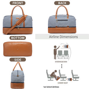 Realer-Bolsa de aseo para mujer, bolso de viaje de lona con compartimiento para zapatos, aprobado por <span class=keywords><strong>vuelo</strong></span> - Product Image 2