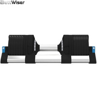 Ensemble d'haltères réglables en acier Wis-Tech 20 kg avec augmentation de 1 kg, poignée ergonomique antidérapante, respectueux de l'environnement, pour la musculation et le fitness