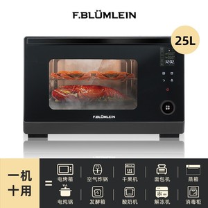 Four de comptoir Fblumlein 25L, convection multifonctionnel, acier inoxydable noir, cuisson et cuisson à la vapeur électriques - Product Image 6