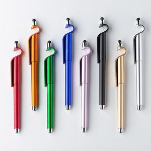 Support de téléphone multifonctionnel pour écran tactile, stylo à bille 3 en 1 avec stylet personnalisé pour téléphone, vente en gros, promotion - Product Image 1