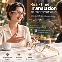 Lunettes intelligentes AR avec écran à guide d'ondes couleur, cadre en ABS, commande par bouton tactile, offrant une traduction en temps réel et une navigation