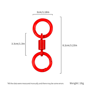 Llavero de doble anillo de aleación de zinc colorido con conector de resorte, llavero duradero con resorte para llaves de coche, accesorios de bolso y uso diario - Product Image 2