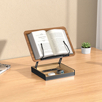 Support d'ordinateur portable pliable multifonctionnel, étagère en bois, support robuste en aluminium, réglable en hauteur, pour tablette PC