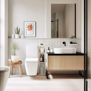 Porte-rouleau de <span class=keywords><strong>papier</strong></span> <span class=keywords><strong>toilette</strong></span> blanc de taille mini en MDF <span class=keywords><strong>pour</strong></span> <span class=keywords><strong>petit</strong></span> espace - Product Image 2