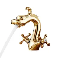 Robinet de salle de bain moderne de luxe en laiton, à poser sur le plan, installation monotrou, monocommande eau chaude/froide, débit contrôlé, finition polie