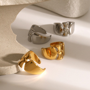 Bowknot <b>Clip</b> On Earrings 18k Gold Stainless Steel Polished Party Fashion Jewelry - Product Image 3