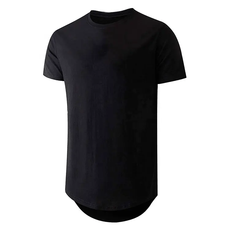 TS767 2022 गर्मियों में फैशन सीप हेम टी शर्ट पुरुषों की हिप हॉप टीज़ घुमावदार हेम अतिरिक्त लंबी लाइन पुरुषों टी शर्ट