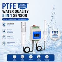 Capteur de qualité de l'eau 5 en 1, PH, EC, TDS, salinité, température, matériau PTFE, RS485 Modbus pour la surveillance de l'aquaculture