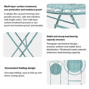 Cina produttori professionali Vintage moderno all'aperto rustico bistrot mobili rotondi piccolo tavolo pieghevole per il <span class=keywords><strong>giardino</strong></span> - Product Image 3