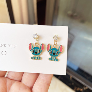 Aretes con Personajes de Dibujos Animados, Chapados en Oro, con Detalles de Cristal y Diamantes de Imitación, Set de Joyería para Mujer - Product Image 2