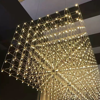 Lustre LED en cristal doré DUOMEIJU, commande sans fil, grande taille, pour la décoration de la maison, du bureau, installation de projets