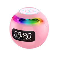 Altavoz inalámbrico BT Mini luces de colores portátiles Altavoz de alta fidelidad con pantalla LED Reloj despertador digital Tarjeta TF Reproducción de música MP3