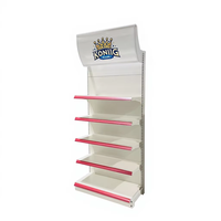 Étagère de supermarché CMJ Custom Brand en acier de 1,7 mm, robuste, certifiée CE, capacité de 150 kg, présentoir blanc