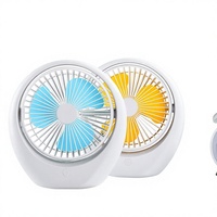 Mini ventilateur à moteur sans balais rechargeable par USB, 3 vitesses réglables, fonction d'inclinaison silencieuse, batterie incluse, faible bruit 11 dB, pour étudiants, maison, bureau