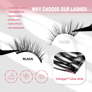 3-10 Day Long Lasting Pre-glued Half Lashes 100% Handmade Wispy Manga Press on Lash Custom Size Curl <strong>Magnetic</strong> Box <strong>UK</strong> Europe OEM - Product Image 2