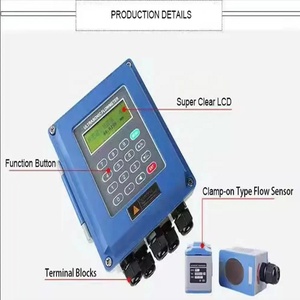 Portable Stainless Steel 4-20mA RS485 Ultrasonic <b>Flow</b> <b>Meter</b> Clamp Price for <b>Water</b> Gas Gas Measurement - Product Image 6