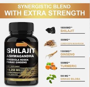 Suplemen Herbal OEM Label pribadi murni alami Shilajit kapsul rambut lumut laut kapsul Shilajit - Product Image 3